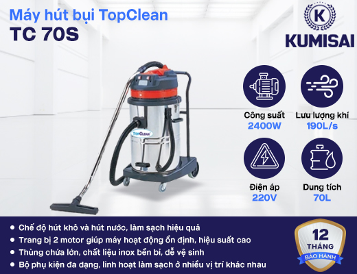 Máy hút bụi công nghiệp TopClean TC 70S - 2